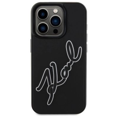 3. Etui Karl Lagerfeld 3D Rubber Signature na iPhone 15 Pro - czarne