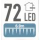 18. LAMPKI KURTYNA ŚWIETLNA SOPLE ZEW 72 LED ZIMNY BIAŁY TIMER