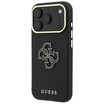 2. Etui Guess Grained & Big Resin Logo na iPhone 18 Pro Max / 17 Pro Max - czarne