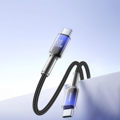 10. Kabel Joyroom S-A42 Crystal-Clear Series 60W USB-C - USB-C 1,2m - czarny