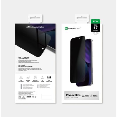7. Szkło hartowane AMAZINGTHING Titan Vision 7 na iPhone 17 Pro Max prywatyzujące