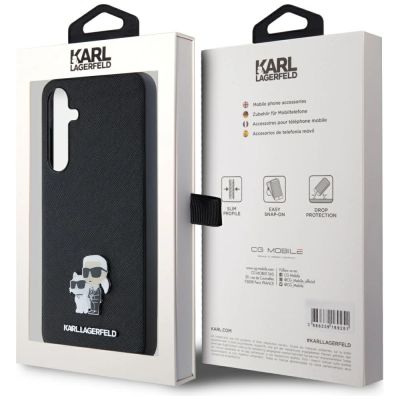 8. Etui Karl Lagerfeld Saffiano Karl&Choupette Pin na Samsung Galaxy A35 - czarne
