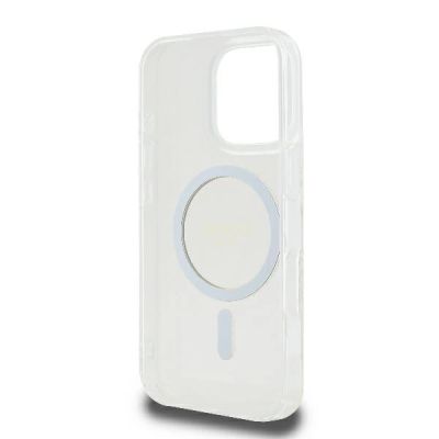 7. Guess GUHMP16LHFGERET iPhone 16 Pro 6.3" przeźroczysty/transparent hardcase IML Glitter Circle MagSafe