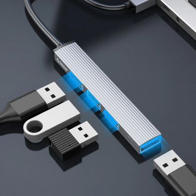 4. Hub USB-A Orico AH-A13 stacja dokująca 1x USB-A 3.0 + 3x USB-A 2.0 - szary