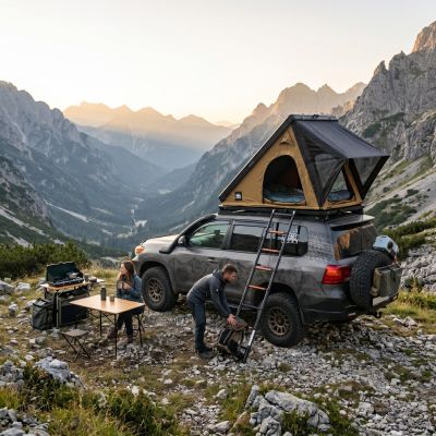 33. Namiot dachowy Offlander Triangle Slim Coyote OFF_RTT_SLIM