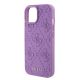 5. Etui Guess Leather 4G Stamped do iPhone 15 - fioletowe
