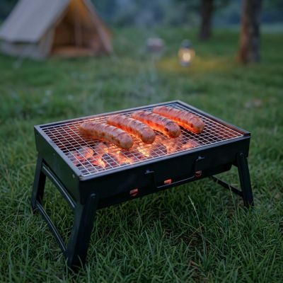 19. GRILL OGRODOWO TURYSTYCZNY SKŁADANY 43x29x23CM