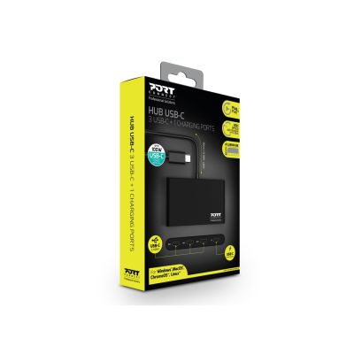 2. Port Designs 900147 huby i koncentratory USB Type-C 5000 Mbit/s Czarny