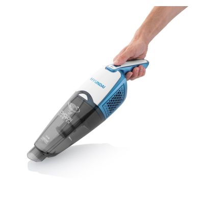 8. Hyundai VC 914 Odkurzacz stojący 2 w 1 Bateria Suchy HEPA Bez worka 0,5 l Biały, Niebieski