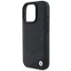 6. Etui BMW Signature Leather Crossing Lines Pattern na iPhone 16 Pro - czarne