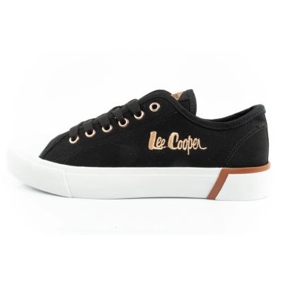 2. Lee Cooper buty sportowe damskie trampki z tkaniny stylowe czarne