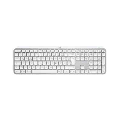 3. Klawiatura Logitech MX Keys S 920-011566 RF Wireless + Bluetooth QWERTZ Niemiecki Aluminium, Biała