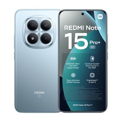 11. Xiaomi Redmi Note 15 Pro+ Glacier Blue - 5G 17,4 cm (6.83") 12 GB 512 GB 6500 mAh Niebieski