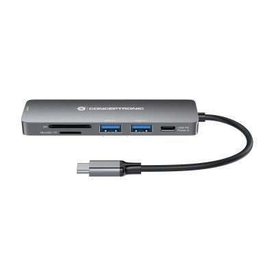 6. Conceptronic DONN11G stacja dokująca Przewodowa USB 3.2 Gen 1 (3.1 Gen 1) Type-C Szary