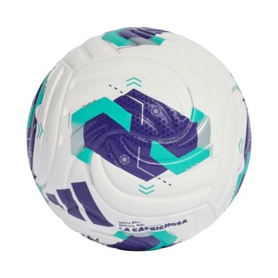 2. Piłka nożna adidas Queens League mini biało-fioletowo-zielona KE8233