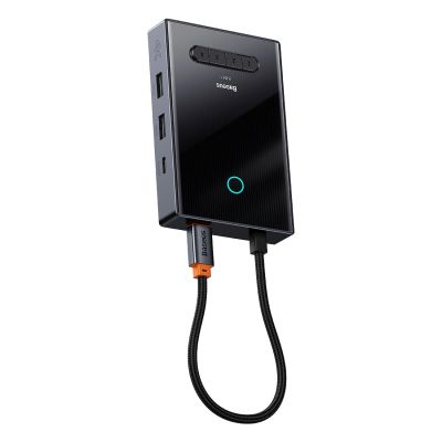 3. Hub USB-C 8w1 Baseus PioneerJoy HDMI 4K@60Hz + HDMI 4K@30Hz + DisplayPort 8K@30Hz + VGA + 2 x USB-A 3.0 + 2 x USB-C - szary