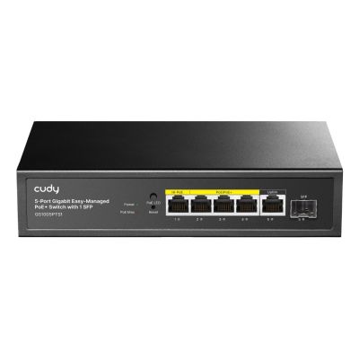 5. Cudy GS1005PTS1 łącza sieciowe Gigabit Ethernet (10/100/1000) Obsługa PoE Czarny
