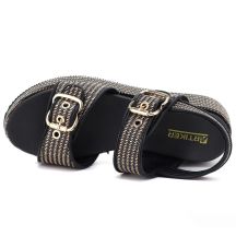 Sandały damskie na platformie czarno-złote Artiker 58C1741