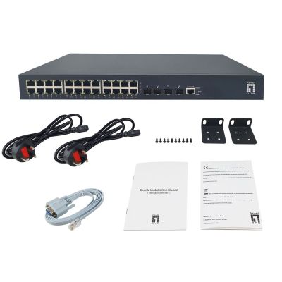 5. LevelOne PoE+Switch 24xGE PoE/4x10GSFP+  440W 19" Managed L3