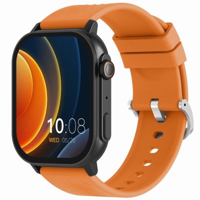 3. Smartwatch Gravity GT15-2 Pomarańczowy Pasek Silikonowy + Czarna Bransoleta
