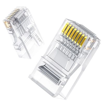5. Ugreen 10x wtyk wtyczka złączka końcówka RJ45 8P8C Cat 6 przezroczysty (50961)