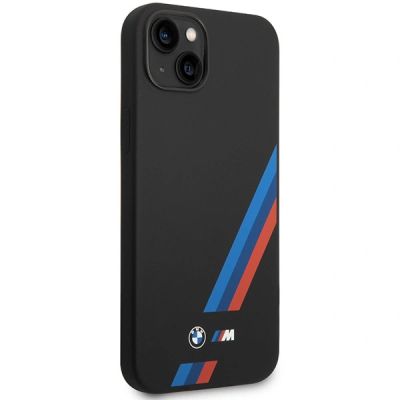 4. Etui BMW Silicone Slanted Sttripes na iPhone 14 Plus / 15 Plus - czarne