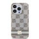 3. Etui DKNY IML Checkered Mono Pattern & Printed Stripes MagSafe na iPhone 15 Pro - beżowe