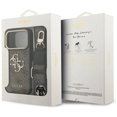 9. Etui Guess 4G Big 4G Classic Logo Big Strap Metal Buttons na iPhone 17 Pro - brązowe