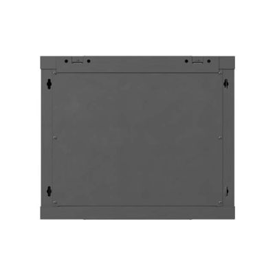 13. Szafa instalacyjna rack wisząca 19" 9U 600x600 czarna drzwi perforowane Lanberg (flat pack)