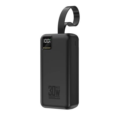 2. Powerbank Wozinsky W8-W 30000 mAh 30 W 2x USB-A i USB-C z latarką - czarny