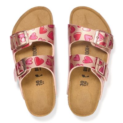 6. Birkenstock klapki ARIZONA KIDS BS 1030434 ELECTRIC METALLIC COPPER HEARTS (szerokość standardowa)