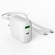 4. Ładowarka Puro Daily Prolite 45W USB-C USB-A Power Delivery z kablem USB-C - biała