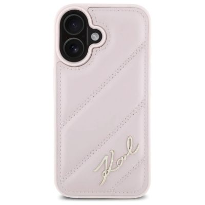 3. Etui Karl Lagerfeld Quilted Signature na iPhone 16 - różowe