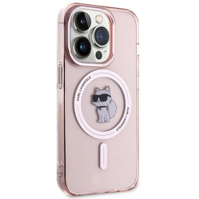 4. Etui Karl Lagerfeld IML Choupette MagSafe na iPhone 15 Pro - różowe