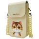 5. Zestaw Nimmy Big Eyed Pet 2.0 Cat 3w1 torebka na telefon + portfel + etui na lokalizator - beżowy