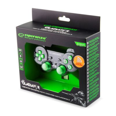 10. Gamepad bezprzewodowy Esperanza GLADIATOR EGG108G (PC, PS3; kolor czarny)