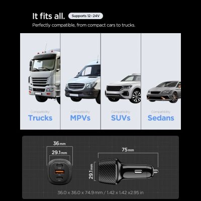 5. Ładowarka samochodowa Spigen Essential EV1133 3-porty - czarna