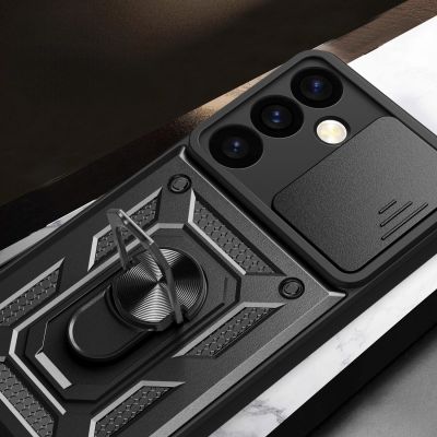 8. Etui Hybrid Armor Camshield do Samsung Galaxy S24+ pancerne z osłoną na aparat - czarne