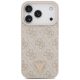 3. Etui Guess Leather 4G Triangle Strass MagSafe na iPhone 17 Pro - różowe