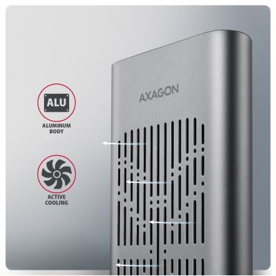 8. Axagon EEM2-20GD stacja dokująca do dysków twardych USB 3.2 Gen 2 (3.1 Gen 2) Type-C Czarny, Szary