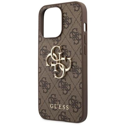 6. Etui Guess 4G Big Metal Logo na iPhone 14 Pro - brązowe