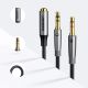 6. Ugreen kabel rozdzielacz AUX 3,5 mm mini jack (żeński) - 2x 3,5 mm mini jack (męski - mikrofon i słuchawki) srebrny (AV193 50255)