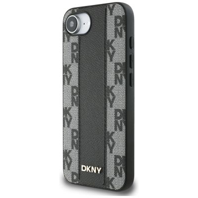 2. Etui DKNY Leather Checkered Mono Pattern MagSafe na iPhone 16e - czarny