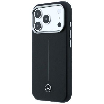 2. Etui Mercedes Leather Semi Wrap Iconic Line MagSafe na iPhone 17 Pro - czarne