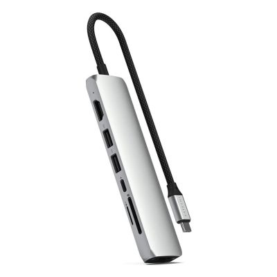 6. Satechi USB-C 7-w-1 Slim Multi Port Adapter Ethernet Srebrny