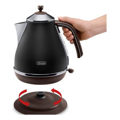 8. Czajnik elektryczny DeLonghi Icona Vintage KBOV 2001.BK (2000W 1.7l; kolor czarny)