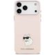3. Etui Karl Lagerfeld Silicone Choupette Metal Pin na iPhone 18 Pro Max / 17 Pro Max - różowe
