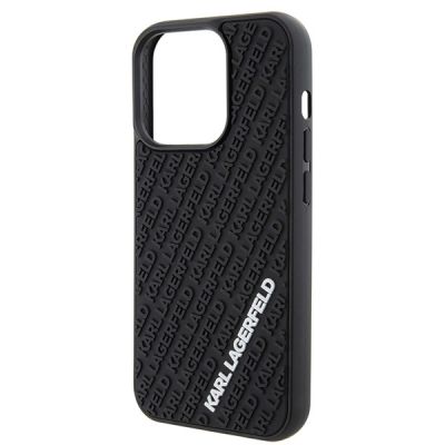 6. Etui Karl Lagerfeld 3D Rubber Multi Logo na iPhone 15 Pro - czarne
