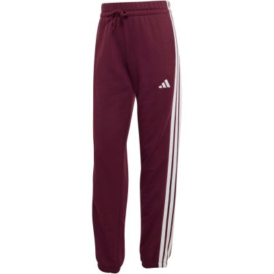 Spodnie damskie adidas Essentials 3-Stripes French Terry Cuffed bordowe KR1029