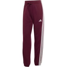 Spodnie damskie adidas Essentials 3-Stripes French Terry Cuffed bordowe KR1029